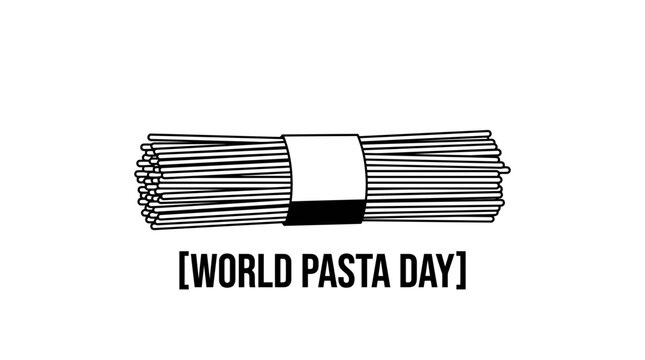 Minimalist dry spaghetti bundle illustration on white background