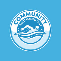 Naklejka premium Celebrating Community Swimming Day With Aquatic Sports Fun
