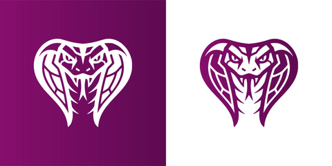 Minimalist Aggressive Cobra Head Mascot Logo