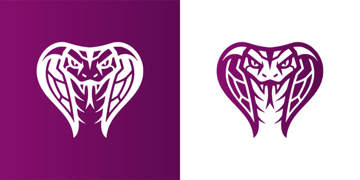 Minimalist Aggressive Cobra Head Mascot Logo