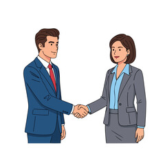 Fototapeta premium Business Handshake After Successful Partnership Agreement Flat Vector Illustration