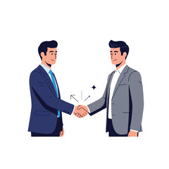 Fototapeta premium Business Handshake After Successful Partnership Agreement Flat Vector Illustration