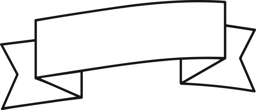 Blank Ribbon Banner Outline
