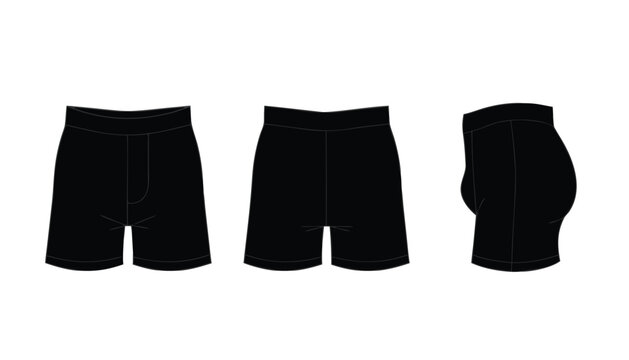 Black Boxer Briefs Underwear Garment CAD Template
