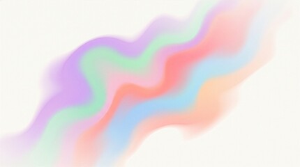 Fototapeta premium Soft Pastel Wavy Gradient Wave Watercolor Background on White Canvas with Copy Space