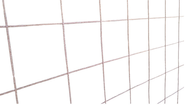Description:
Isolated PNG cutout of a metal mesh grid fence. Perspective view of industrial iron wire lattice structure on a transparent background. Construction asset for architecture and infrastruct