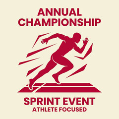Obraz premium Athletic Sprint Championship Emblem Design For Annual Event Promotions