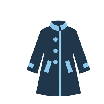 Dark blue coat with light blue accents