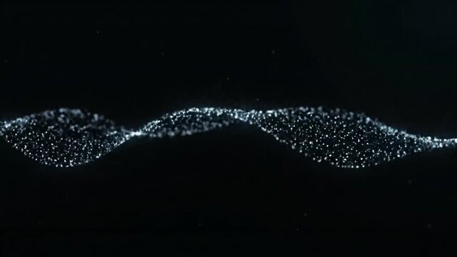 Glowing Blue Abstract Mustache Shape on Black Background for Design.