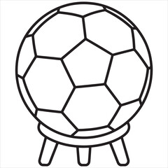 Fototapeta premium Classic black and white soccer ball with tripod stand illustration