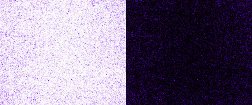 Minimalist split screen background with grainy texture, purple and black dual tone contrast, abstract noise surface for graphic design