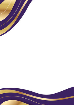 professional certificate background design with violet gold wavy lines
