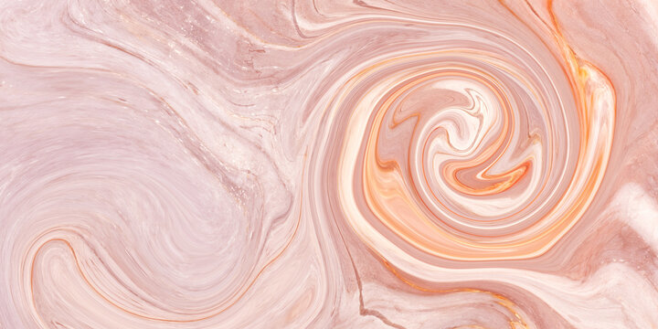 Swirling abstract pattern resembling marble in shades of pink and cream