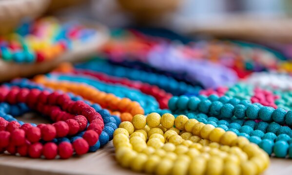 Colorful handmade beaded necklaces 