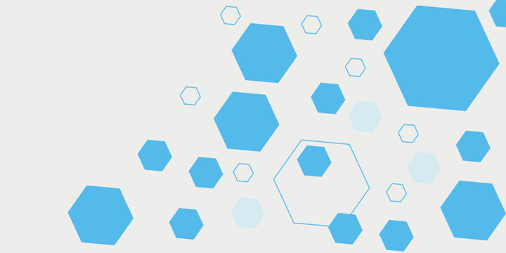 Abstract blue hexagon banner background.