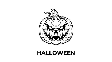 Obraz premium Spooky Jack O Lantern Pumpkin Illustration With Creepy Smile