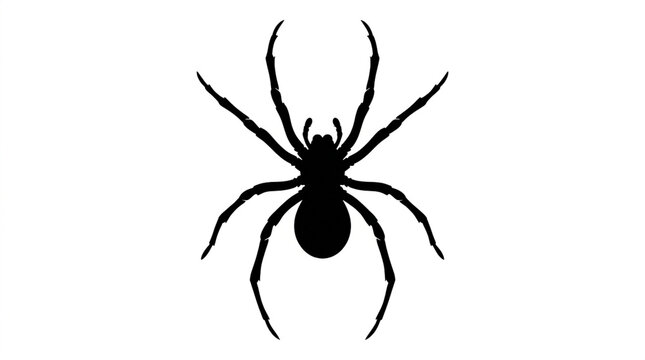 Title:
Spider Silhouette Vector Illustration - Black Arachnid Icon Isolated on White Background