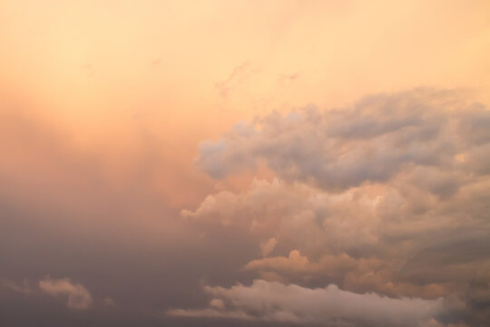 Dramatic Sunset Sky Cloudscape Over City