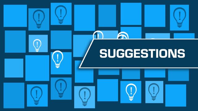 Suggestions Bulbs Blue Grid Moving Shifting Box Text 