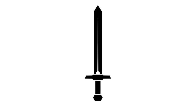 Black broadsword weapon icon.