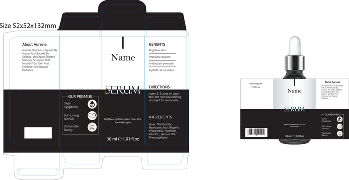 Realistic skin care packaging mock up. Dropper bottle and box template with design label.