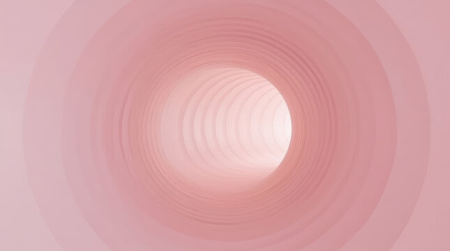Soft pink curved paper tunnel creating depth and soft light