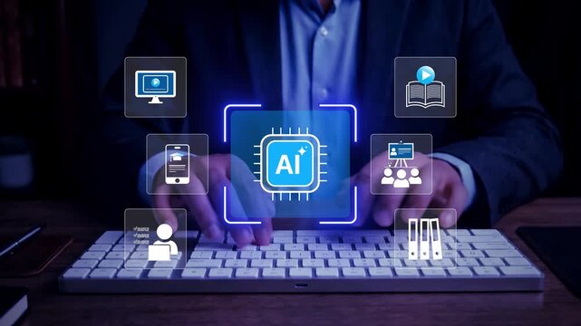 AI Powered E Learning Platform with Digital Education Technology, Online Training and Smart Learning Innovation