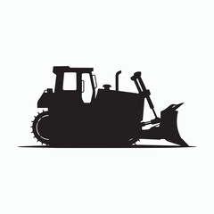 Bulldozer Silhouette Vector Heavy Construction Equipment Machine © Vectronix_Studio