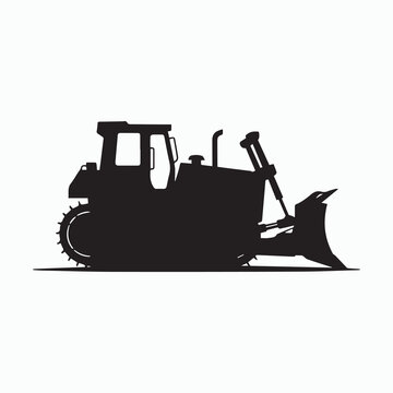 Bulldozer Silhouette Vector Heavy Construction Equipment Machine