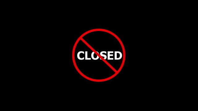 Abstract Red Closed Alert Circle Outline Animation on Black Background with Minimal Geometric Motion Graphics