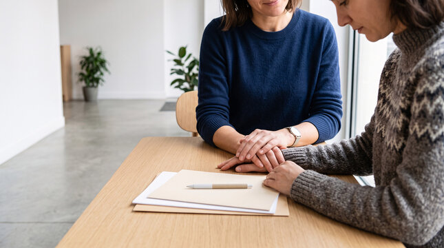 Conseill&egrave;re aidant une femme &acirc;g&eacute;e &agrave; remplir des documents