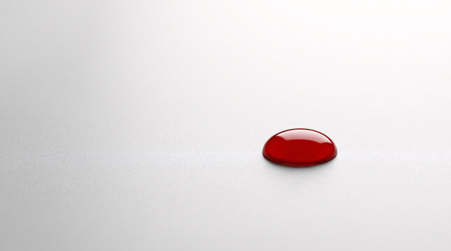 Bouton rouge isol&eacute; sur une surface blanche minimaliste