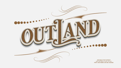 Vintage Western Wooden 3D Editable Text Effect Style Graphic Template © Ika