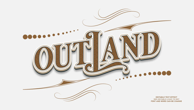 Vintage Western Wooden 3D Editable Text Effect Style Graphic Template