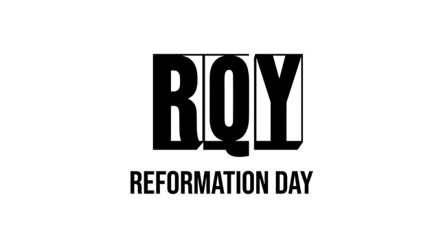 Minimalist Reformation Day Typography Design on White Background