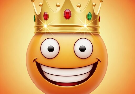 Gilded Grin: A Crowned Expression of Pure Delight