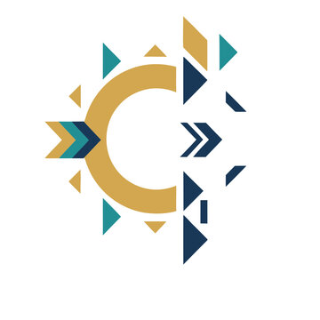 Abstract Geometric Design with Letter C