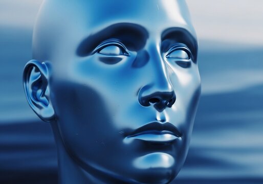 Azure Contemplation: A Polished Mind's Gaze