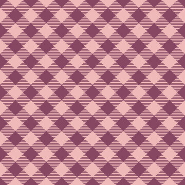 Dusty Pink and Plum Mauve Plaid Seamless Pattern Background