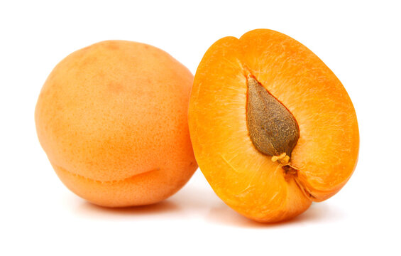 Yellow peaches isolated on white 