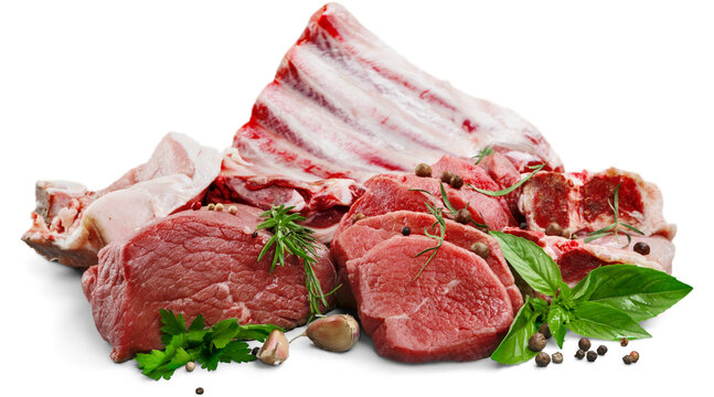 butcher, meat, beef, food, steak, raw, isolated, fresh, uncooked, cooking, barbecue, protein, mutton, PNG on Transparent background