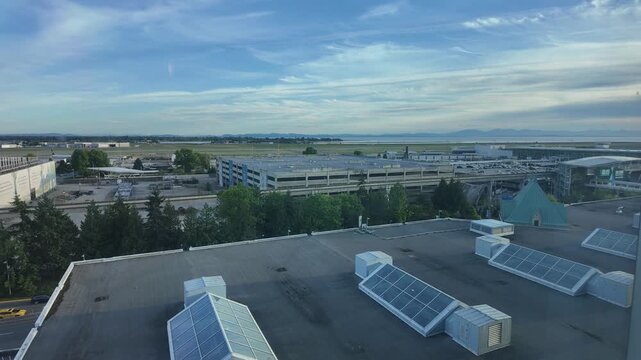 timelapse of Vancouver International airport from hotel room view