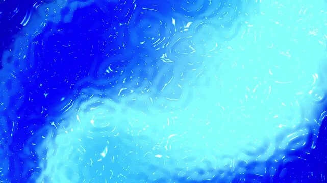 Abstract bright blue liquid waves with surface ripples and a light glow create a cool and vibrant texture, suitable for backgrounds and print designs.