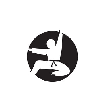 Karate logo silhouette illustration