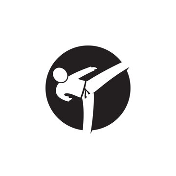 Karate logo silhouette illustration