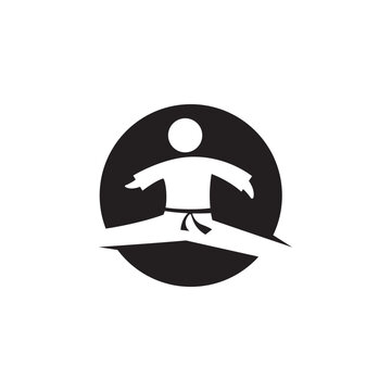 Karate logo silhouette illustration
