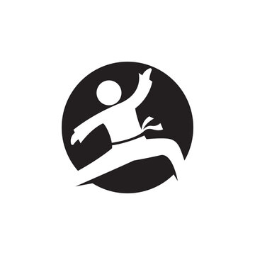 Karate logo silhouette illustration