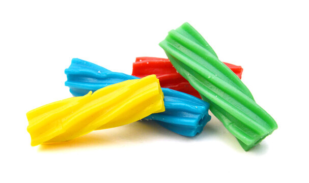 Bright colorful Licorice Candy shaped like a twisted rope