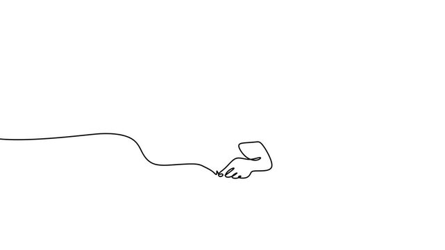 Man Writing In Notebook Continuous Line Art Animation For Education And Study