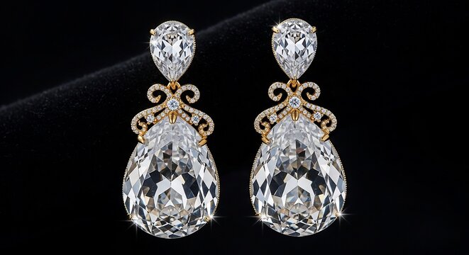 Radiant Drops: A Dance of Light and Crystal Brilliance